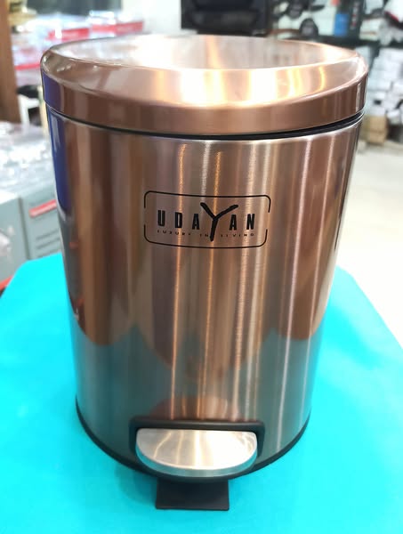 Picture of Rubbish Bin 5L Household Stainless Steel Step Pedal Trash Can Dustbin Garbage Container - dustbin