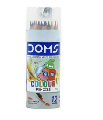 Picture of DOMS Colour Pencil 12 Shades Tin Pack – Half Size