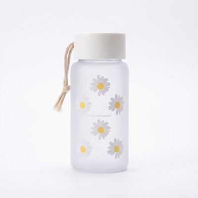 Picture of 500ml Plastic Water Bottles Daisy Transparent Bottle Outdoor Sports Water Cup Water Mug Student Portable Mug