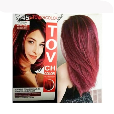 Picture of International Hair styling China product TOVCHCOLOR hair color used for male / female shade no 7.45 - 80 ml X 25