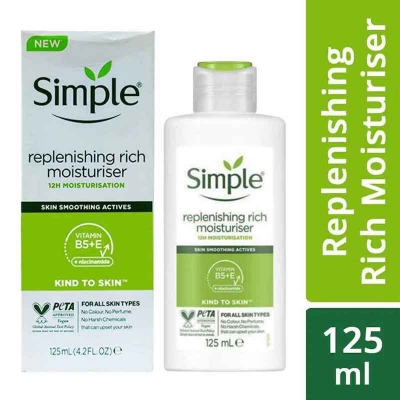 Picture of International Poland product Simple replenishing rich moisturiser used for male female - 125 ml