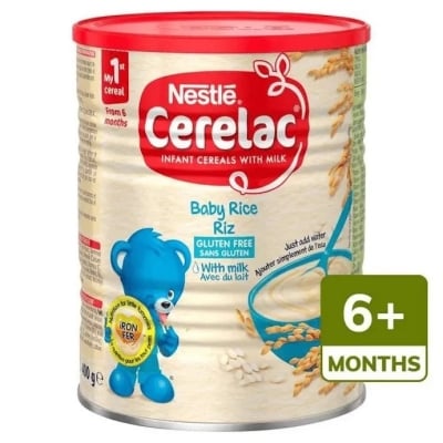Picture of International European food item Cerelac infant cereals with milk start from 6 months (Rice) - 400 gm