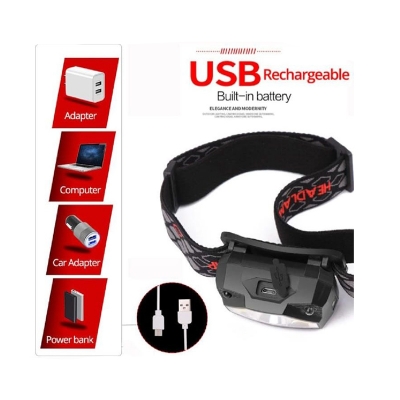 Picture of Powerful Led Headlight Sensor Head Light Usb Rechargeable Headlamp 6000Lums Head TorchFor Camping Hiking - Torch Light