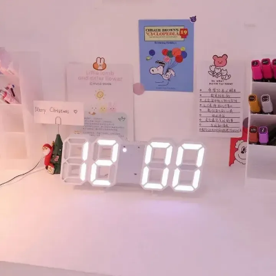 Picture of 3D LED Digital Wall Alarm Clock Assorted Color