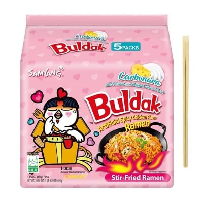 Picture of Samyang Buldak Carbonara Hot Chicken Ramen Noodles HALAL 650 g 130 g x 5