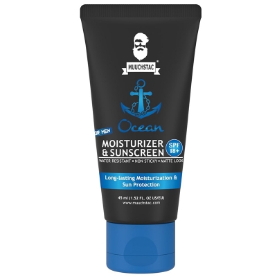 Picture of Muuchstac Mens Ocean Moisturizer & Sunscreen Matte Look Spf 18+ Cream With Turmeric & Aloe Vera Beads, Non-Sticky & Water Resistant 45 Ml - All