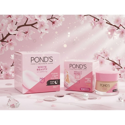 Picture of Pond's White Beauty Super Night Cream 50gm and the Pond's Bright Beauty Serum Day Cream 50gm