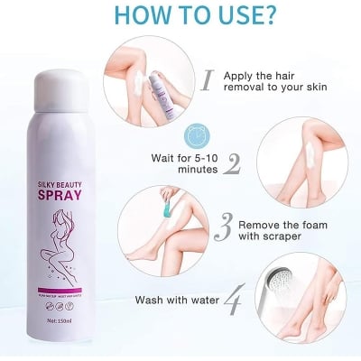 Picture of Kingyes Silky Beauty Painless Hair Removal silky beauty Spray for Men and Women Skin Care 150ml