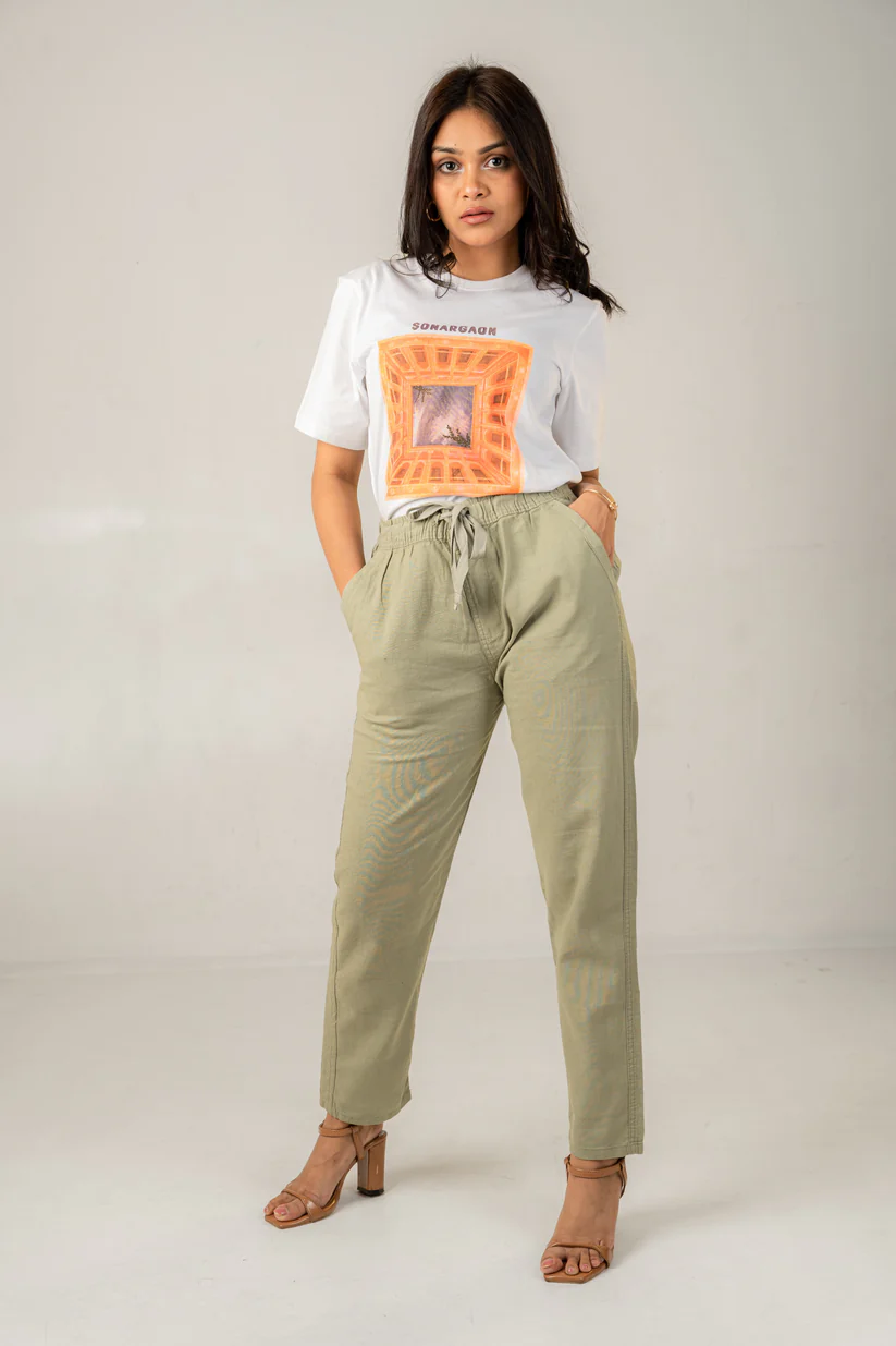 Picture of Unisex Pistachio Linen Effect Joggers