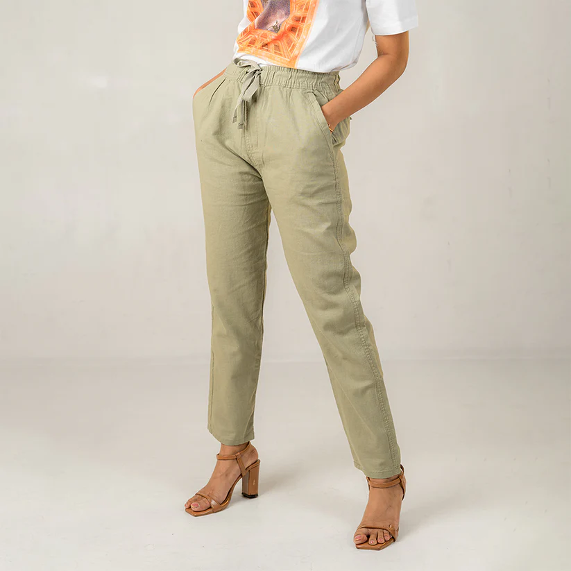 Picture of Unisex Pistachio Linen Effect Joggers
