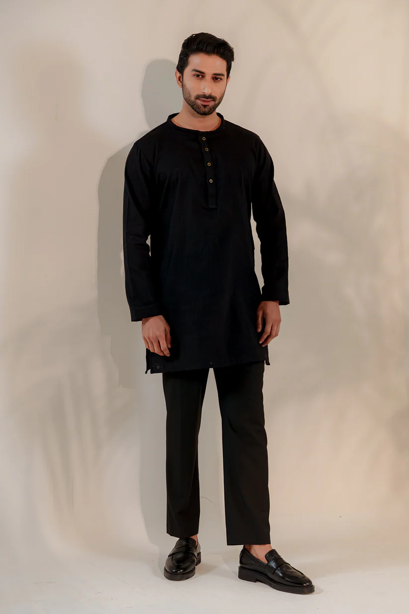Picture of Shehzan Contemporary Panjabi - Jet Black