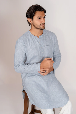 Picture of Zayyan Contemporary Kurta - Light Blue