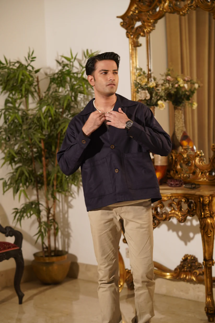 Picture of Safari Jacket in Light Navy Blue