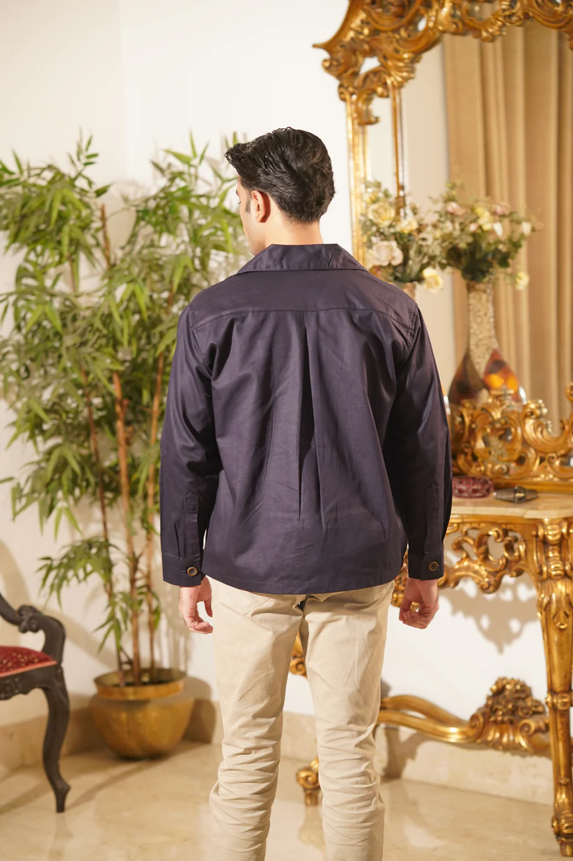 Picture of Safari Jacket in Light Navy Blue