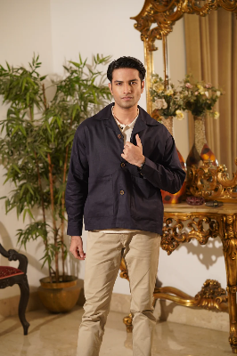 Picture of Safari Jacket in Light Navy Blue