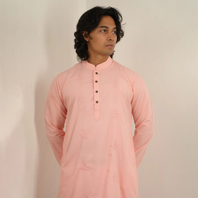 Picture of Raed Embroidered Panjabi in Pink