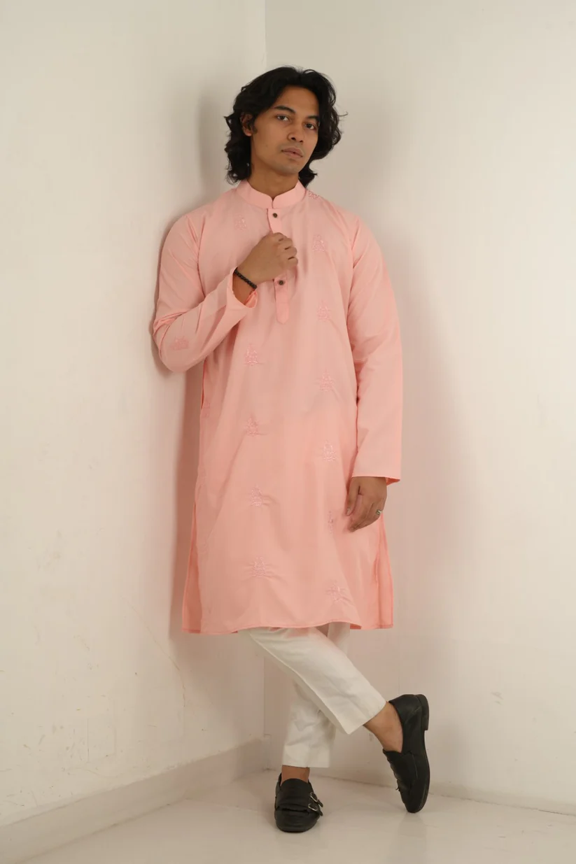 Picture of Raed Embroidered Panjabi in Pink