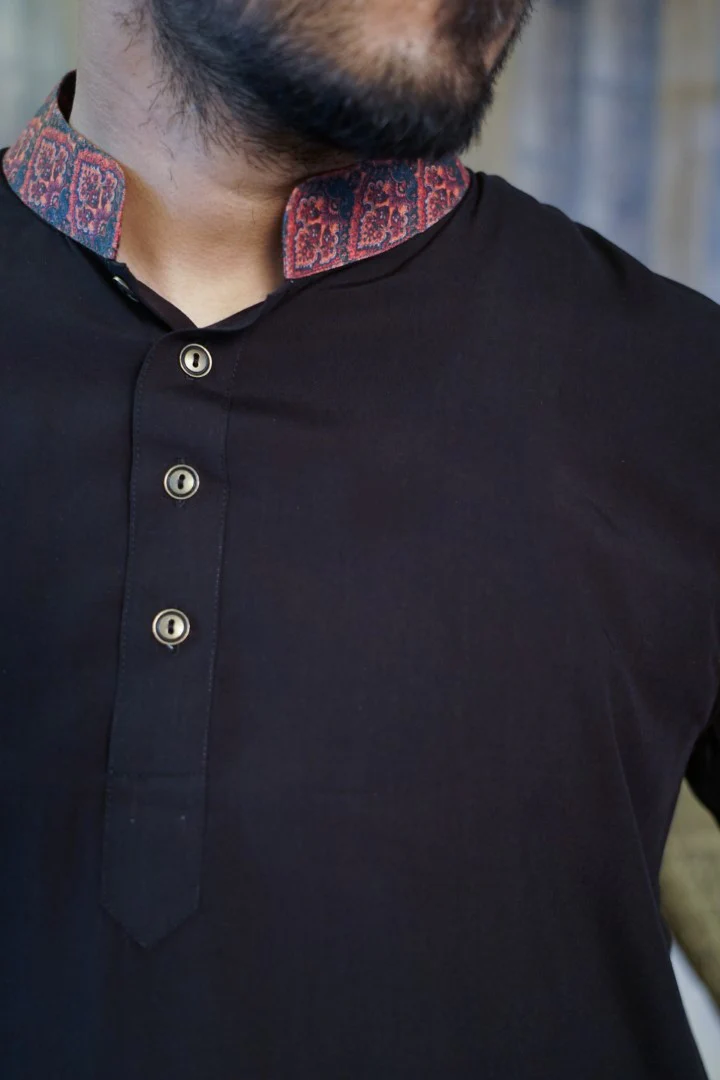 Picture of Obsidian Black Mughal Panjabi