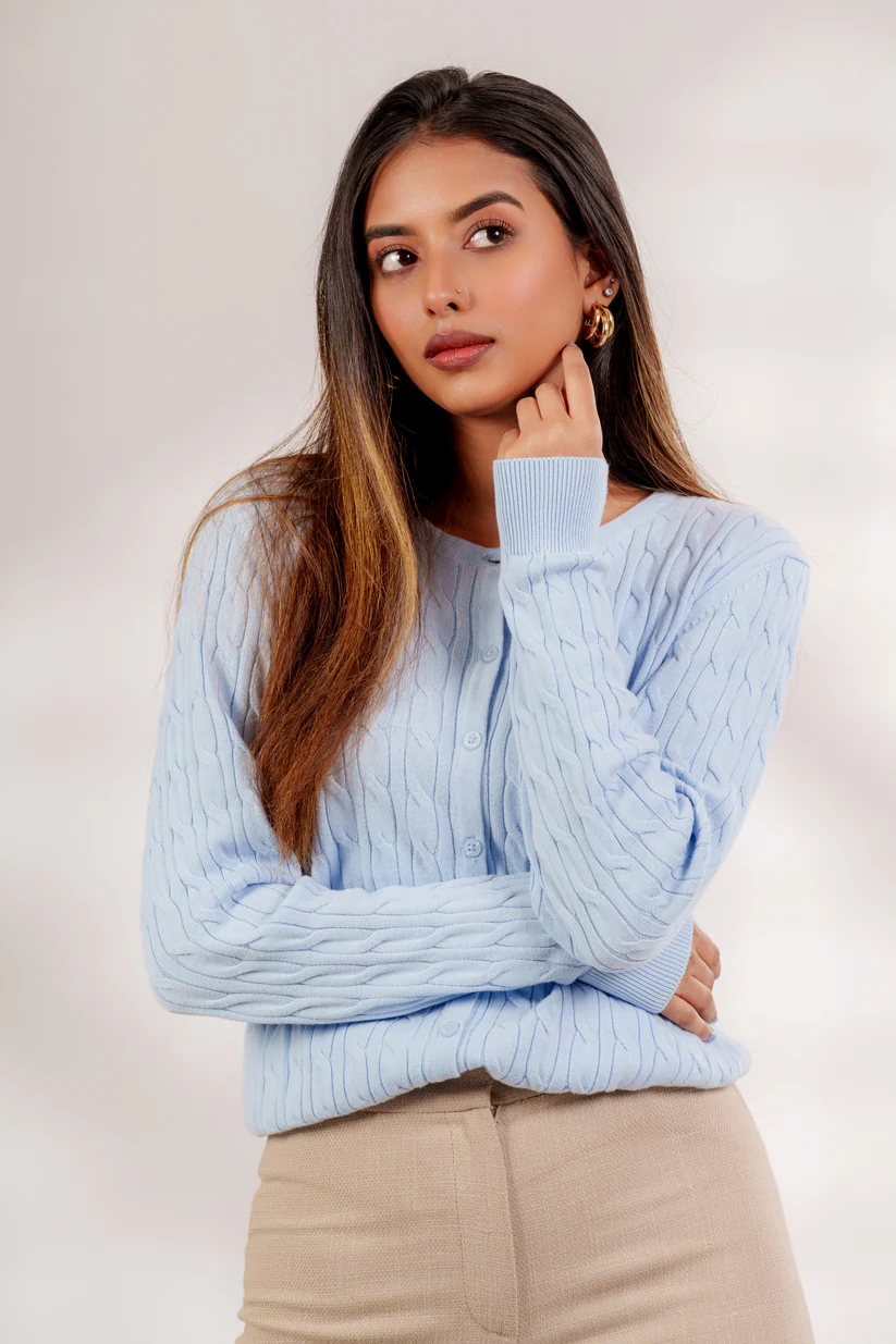 Picture of Mia Cable knit Cardigan Pink