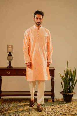 Picture of Amir Embroidered Panjabi in Peach