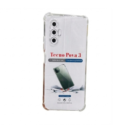 Picture of For Tecno Pova 3 Global Silicone Airbag cover Shockproof Transparent Protective Clear Back Cover TPU Case