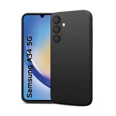 Picture of For Samsung Galaxy A34 5G Phone Case Camera protection Liquid Silicone Soft Gel Rubber Shockproof Cover For Samsung A34 Back Cover