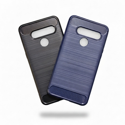 Picture of LG V50S ThinQ 5G ThinQ 5G Carbon Fiber High Quality Soft Mobile Back Cover (Black) for LG V50S ThinQ 5G