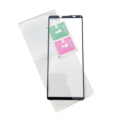 Picture of Full Tempered Glass for Sony Xperia 10 iii Full Adhesive Premium Quality Ultra Clear Anti-Scratch Anti-Oil Stain Screen Protector Edge Full Screen Coverage Glass Protector ( sony xperia 10 mark 3 )