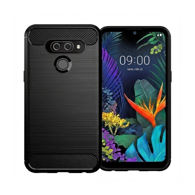 Picture of LG Q60 Carbon Fiber High Quality Soft Mobile Back Cover (Black) for LG Q60