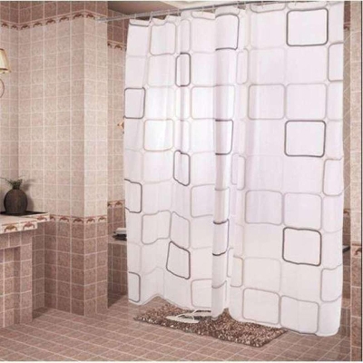 Picture of Waterproof Shower Curtain With 12 Rings For Bathroom Toilet