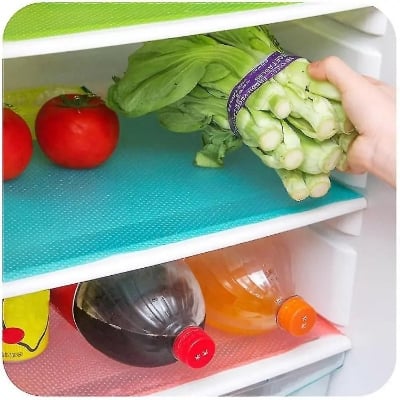 Picture of 3 Pcs Easy Clean Kitchen Cabinet Pad Refrigerator Anti Slip Fridge Liner Mat