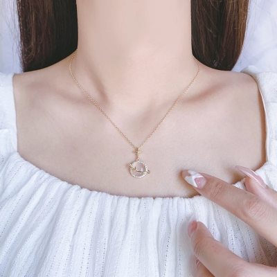 Picture of Star Moon Myth Chalcedony Necklace