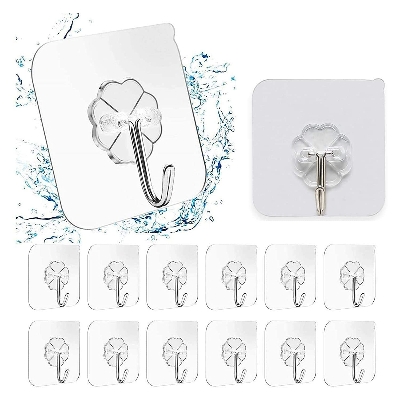 Picture of 10pcs Transparent Strong Self Adhesive Door Wall Hanger