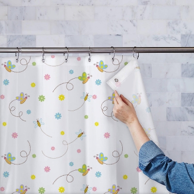 Picture of Waterproof Shower Curtain With 12 Rings For Bathroom