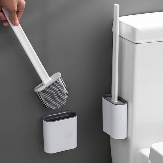 Picture of Toilet Cleaning Brush Set with TPR Soft Brush Head, Clean Toilet Corner Easily