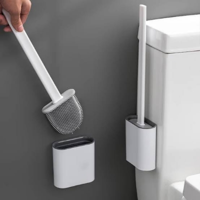 Picture of Toilet Cleaning Brush Set with TPR Soft Brush Head, Clean Toilet Corner Easily
