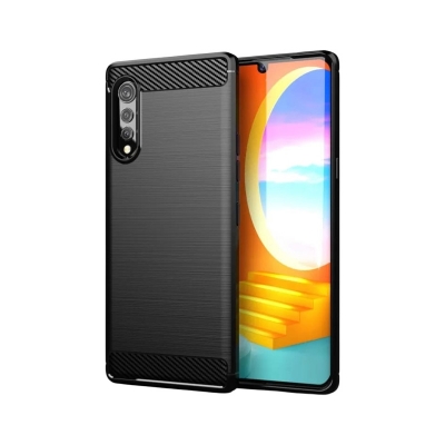 Picture of For Lg Velvet 5G Silicone Back Cover With Carbon Fiber Texture (Back Case Cover For Smartphone)