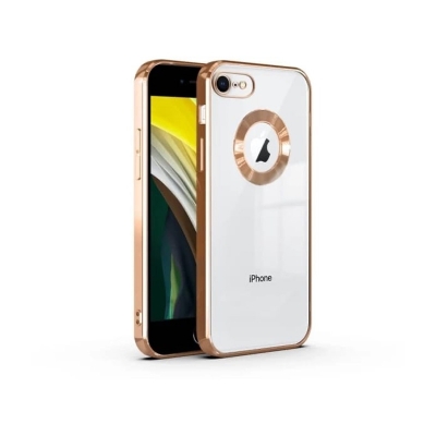 Picture of For Apple iPhone 7 / Apple iPhone 8 / Apple iPhone SE Transparent Electroplated Logo View Back Super Soft TPU CD Case Phone Back Cover