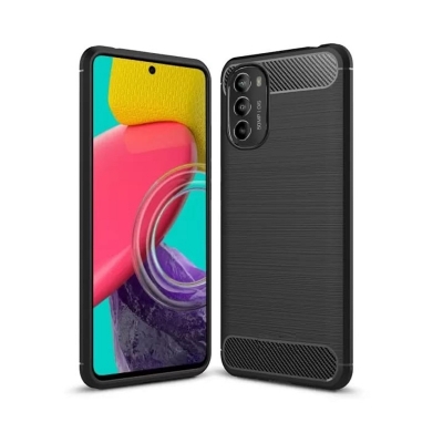 Picture of For Motorola Moto G82 Silicone Back Cover With Carbon Fiber Texture (Back Case Cover For Smartphone) Silicone Back Cover With Carbon Fiber Texture (Back Case Cover For Smartphone)