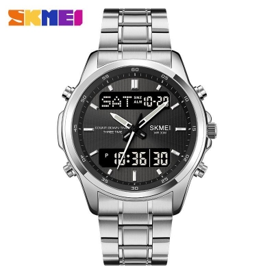 Picture of SKMEI steel band watch men's waterproof dual display watch