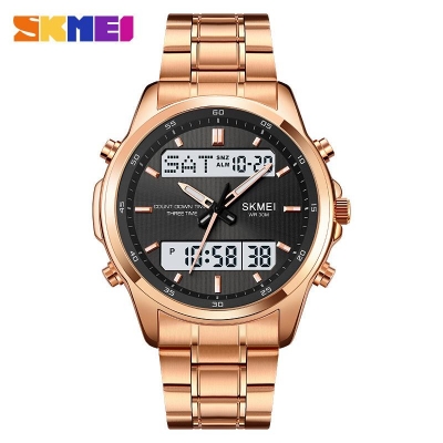 Picture of SKMEI steel band watch men's waterproof dual display watch