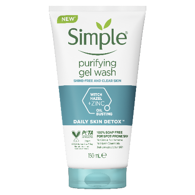 Picture of Simple Daily Detox Purifying Gel Face Wash For Oily Skin 150 ml