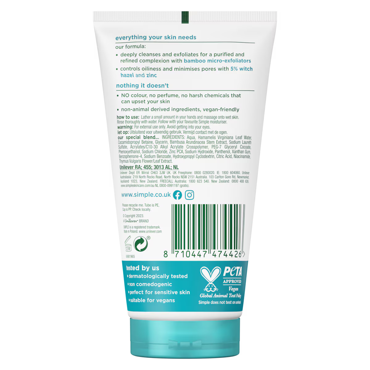 Picture of Simple Face Clear Pore Scrub Detox 150ml