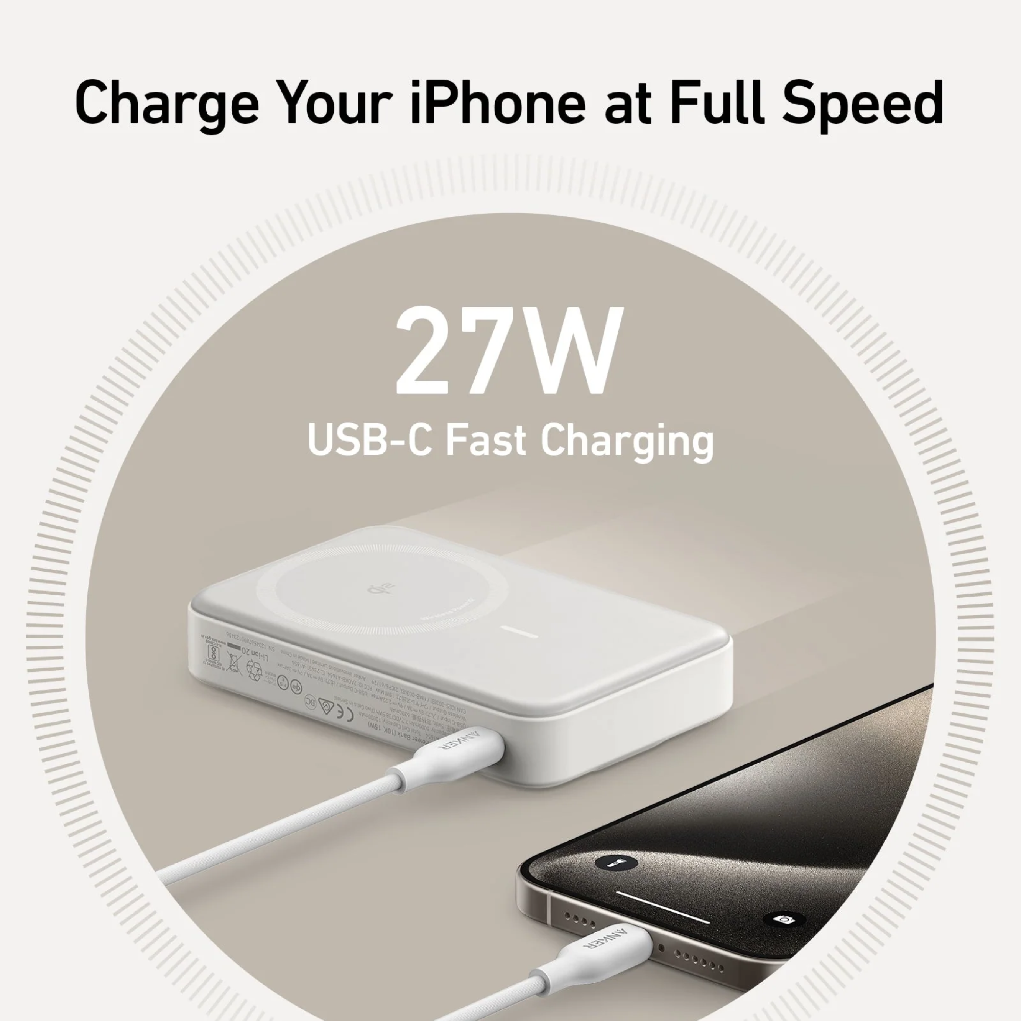 Picture of Anker MagGo 10K Magnetic Wireless Power Bank With Qi2 Certified, 10000mAh, 15W Wireless Fast Charging