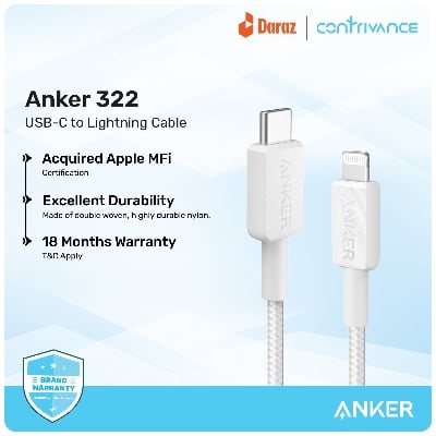 Picture of Anker 322 USB-C to Lightning Fast Charging Cable (3ft) MFi Certified for iPhone & iPad