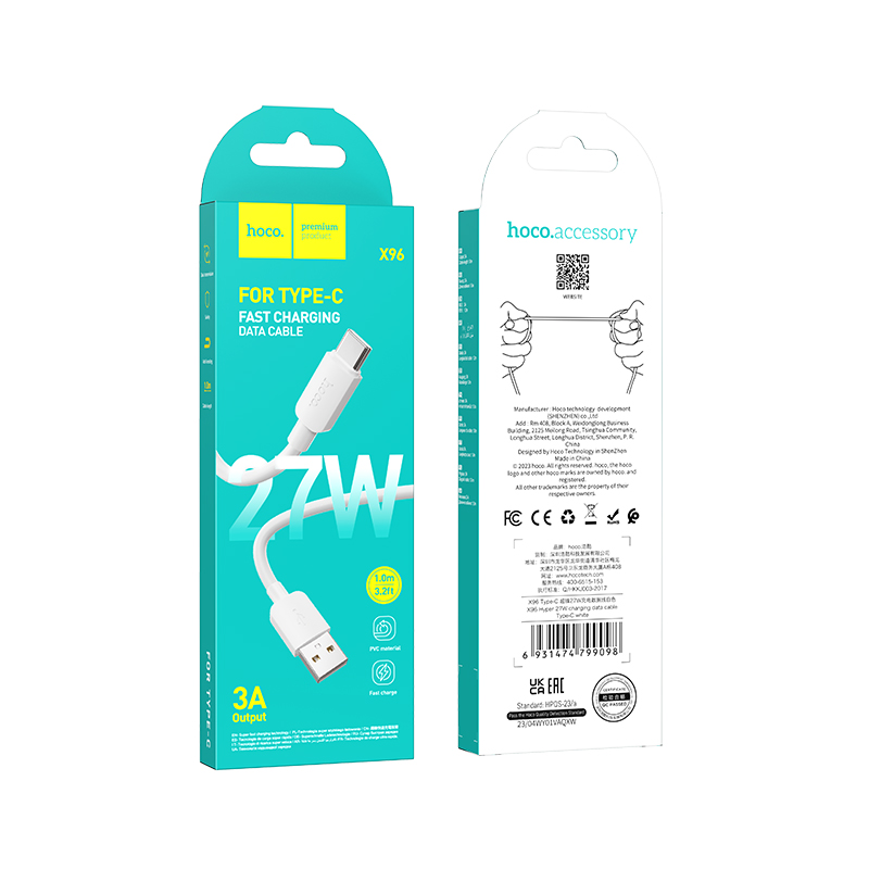 Picture of Hoco X96 Hyper 27W charging data cable Type-C