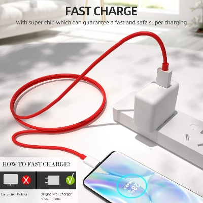 Picture of OnePlus USB-A to Type-C Cable 10A 1M - Red