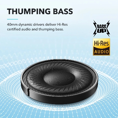 Picture of Anker Soundcore Life Q20i Hybrid Active Noise Cancelling Wireless Over-Ear Headphones with 40H Playtime - Black
