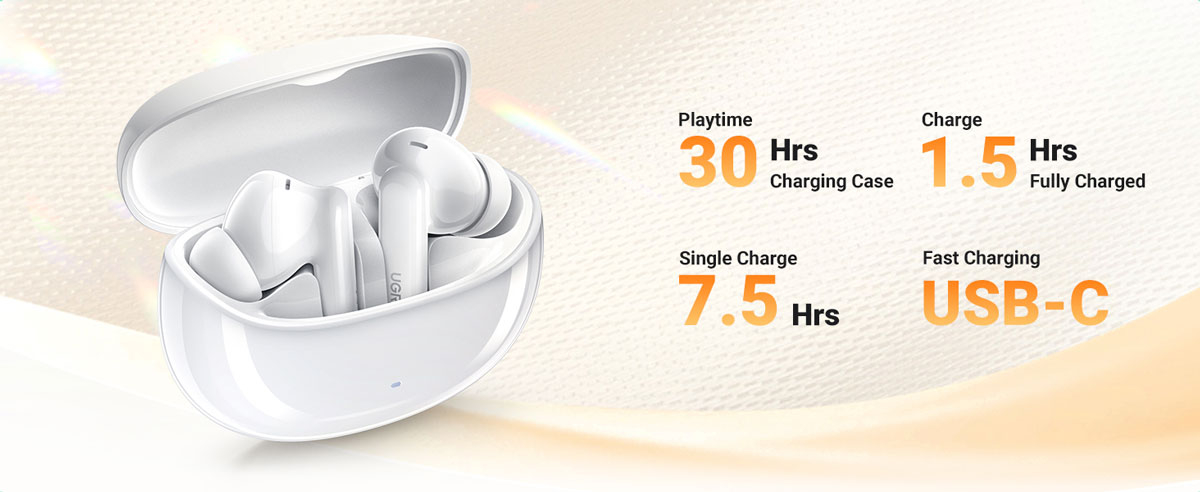 Picture of UGREEN 35725 HiTune T3 Pro ANC Wireless Earbuds (White)