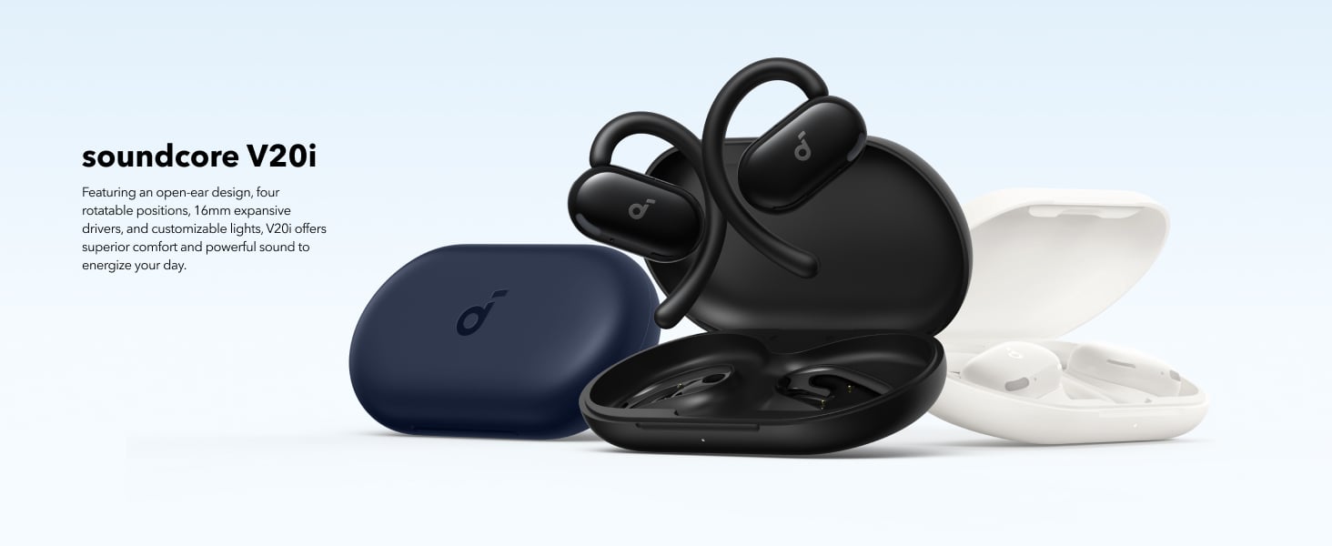 Picture of Anker Soundcore V20i With Bluetooth 5.3, Clear Call with AI Noise Reduction, IPX5 Water Resistant, Sports Ear Hooks Open-Ear Wireless Earbuds